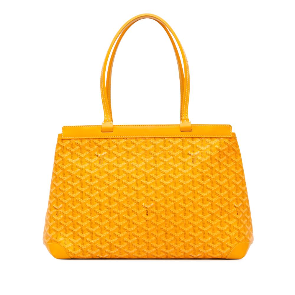 Goyard B Goyard Yellow Coated Canvas Fabric Goyardine Bellechasse PM France