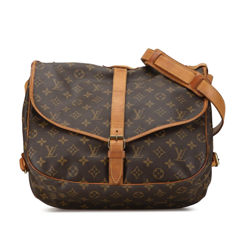 Louis Vuitton B Louis Vuitton Brown Monogram Canvas Canvas Monogram Saumur 35 France