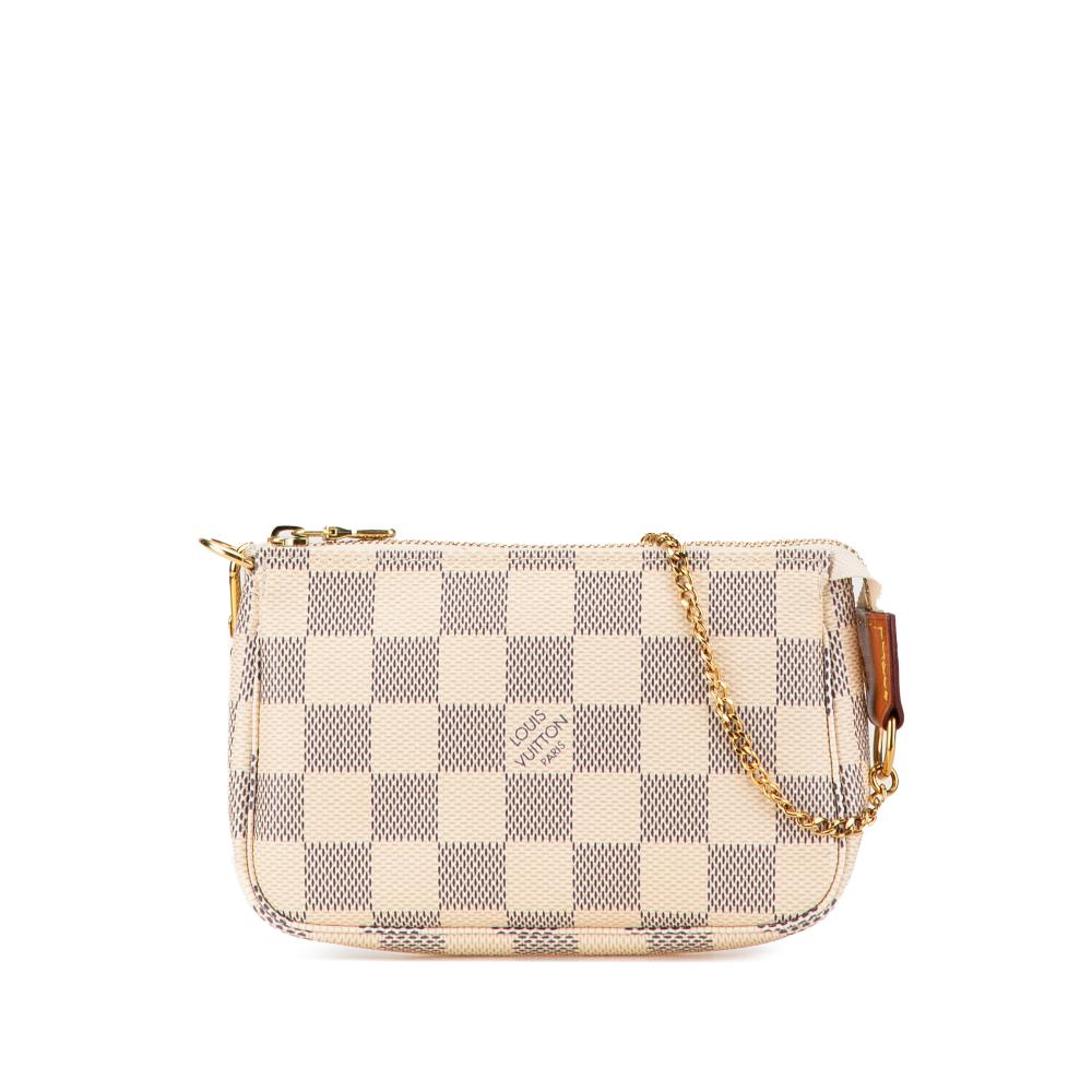 Louis Vuitton AB Louis Vuitton White Damier Canvas Canvas Damier Azur Mini Pochette Accessoires France