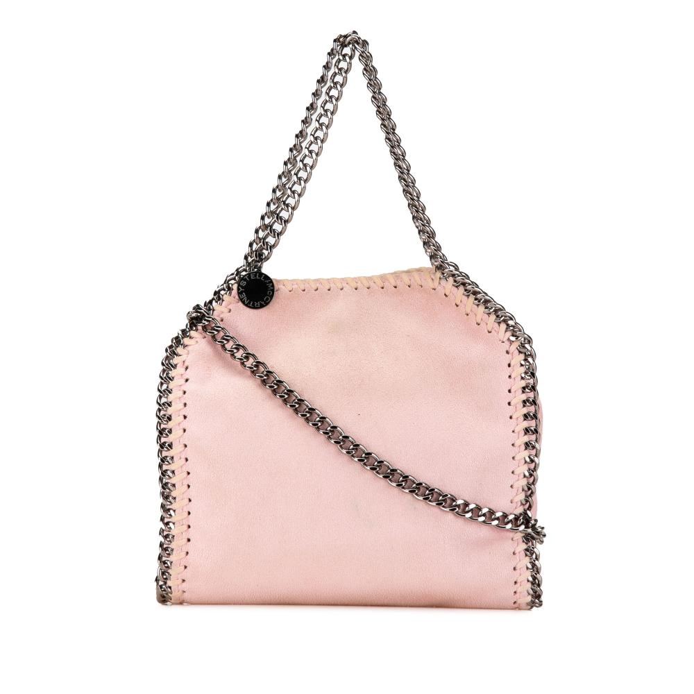 Stella McCartney B Stella McCartney Pink Light Pink Polyester Fabric Tiny Falabella Tote Italy