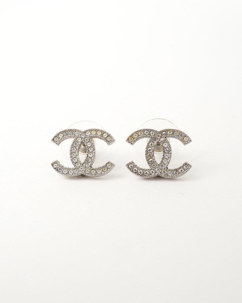 Chanel Coco Mark Rhinestone Earrings