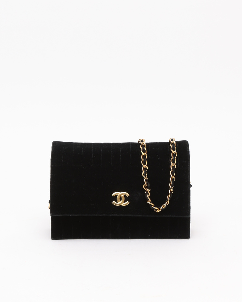 Chanel Mademoiselle Velour Classic Single Flap Bag