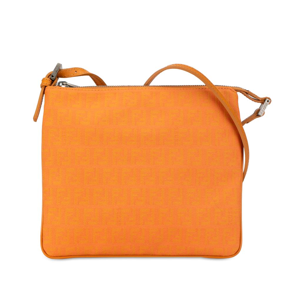 Fendi B Fendi Orange Canvas Fabric Zucchino Crossbody Italy