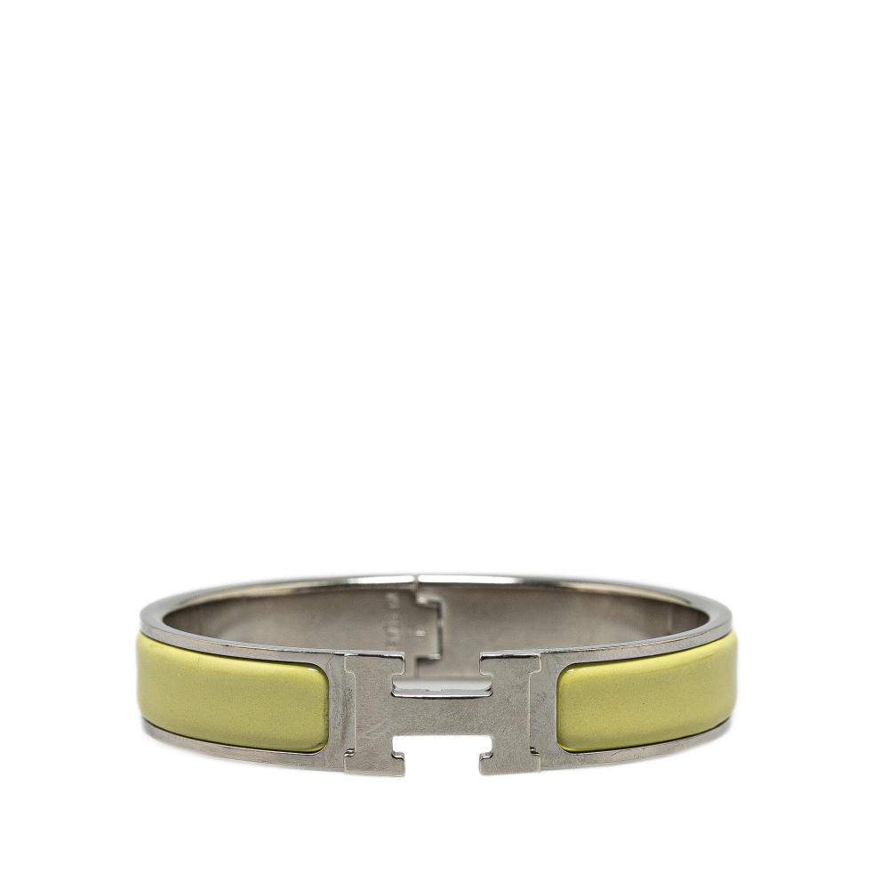 Hermès B Hermès Yellow with Silver Enamel Other Narrow Clic H Bracelet France