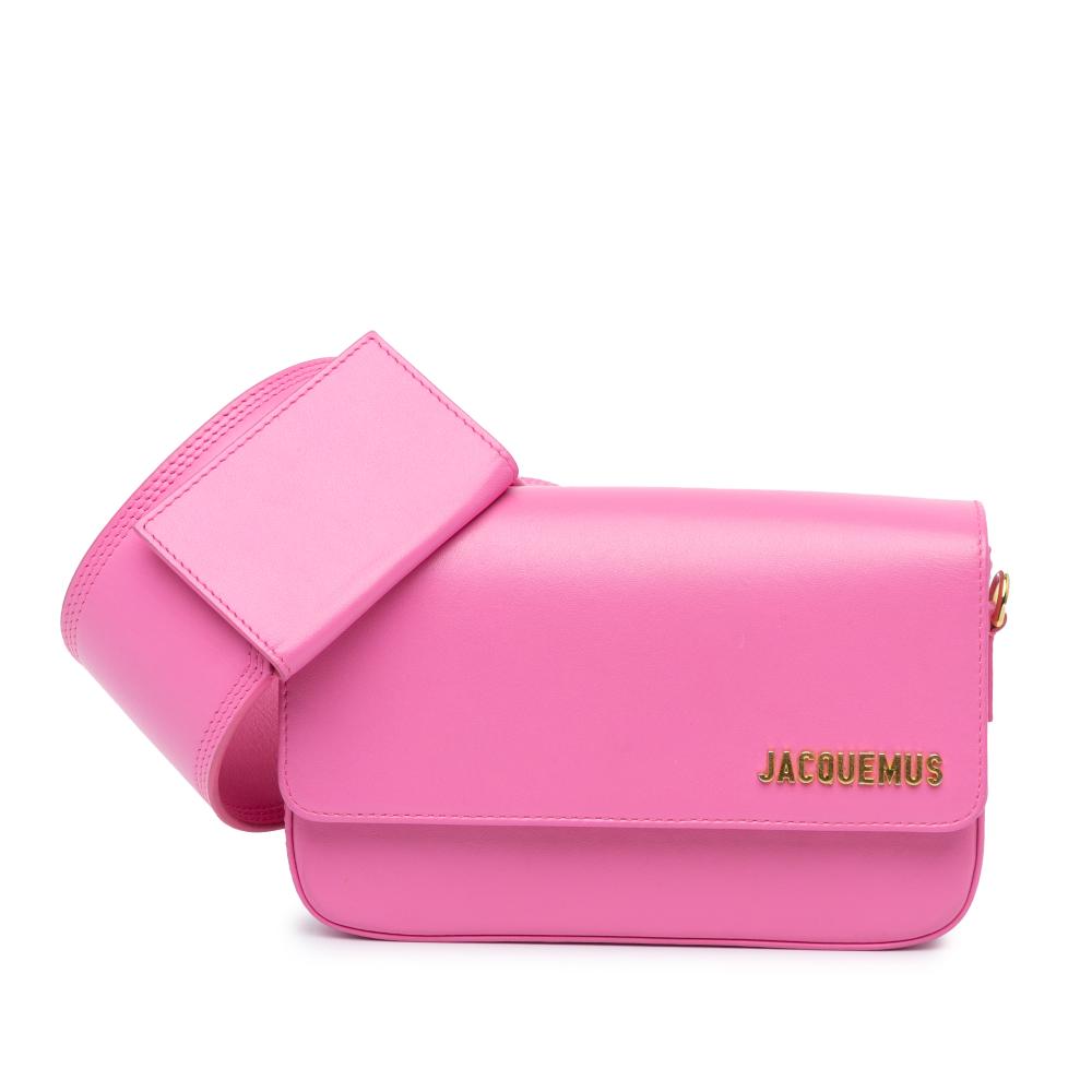 Jacquemus AB Jacquemus Pink Calf Leather skin Le Carinu Shoulder Bag Italy