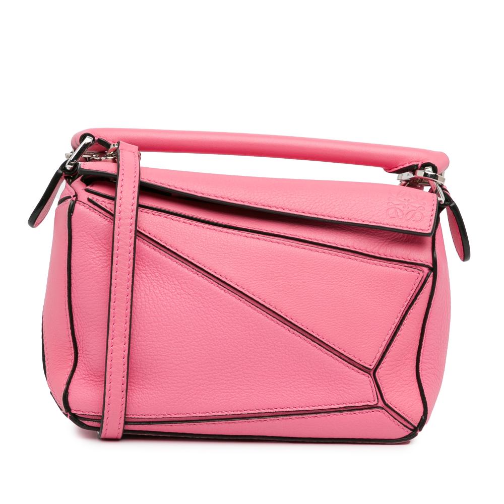 Loewe B LOEWE Pink Calf Leather Mini Puzzle Satchel Spain