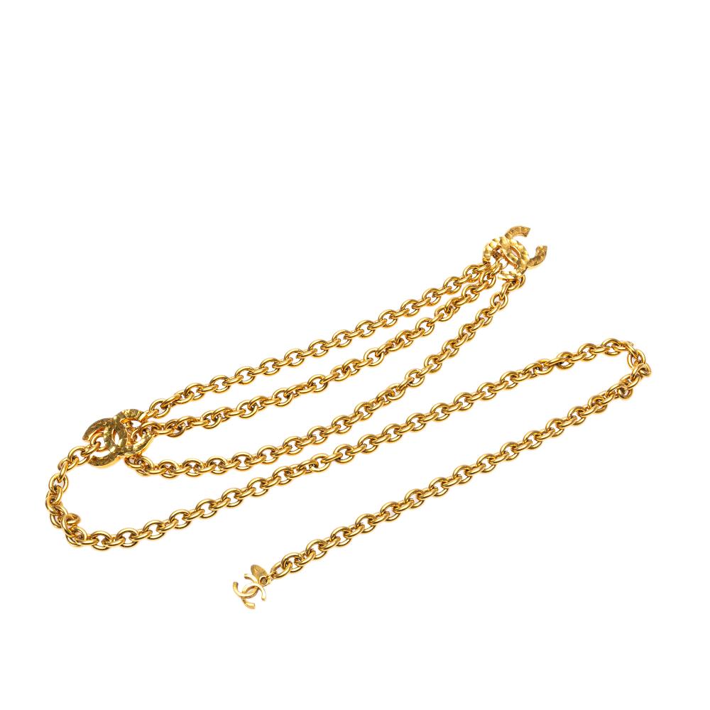 Chanel B Chanel Gold Gold Plated Metal CC Chain Link Belt France