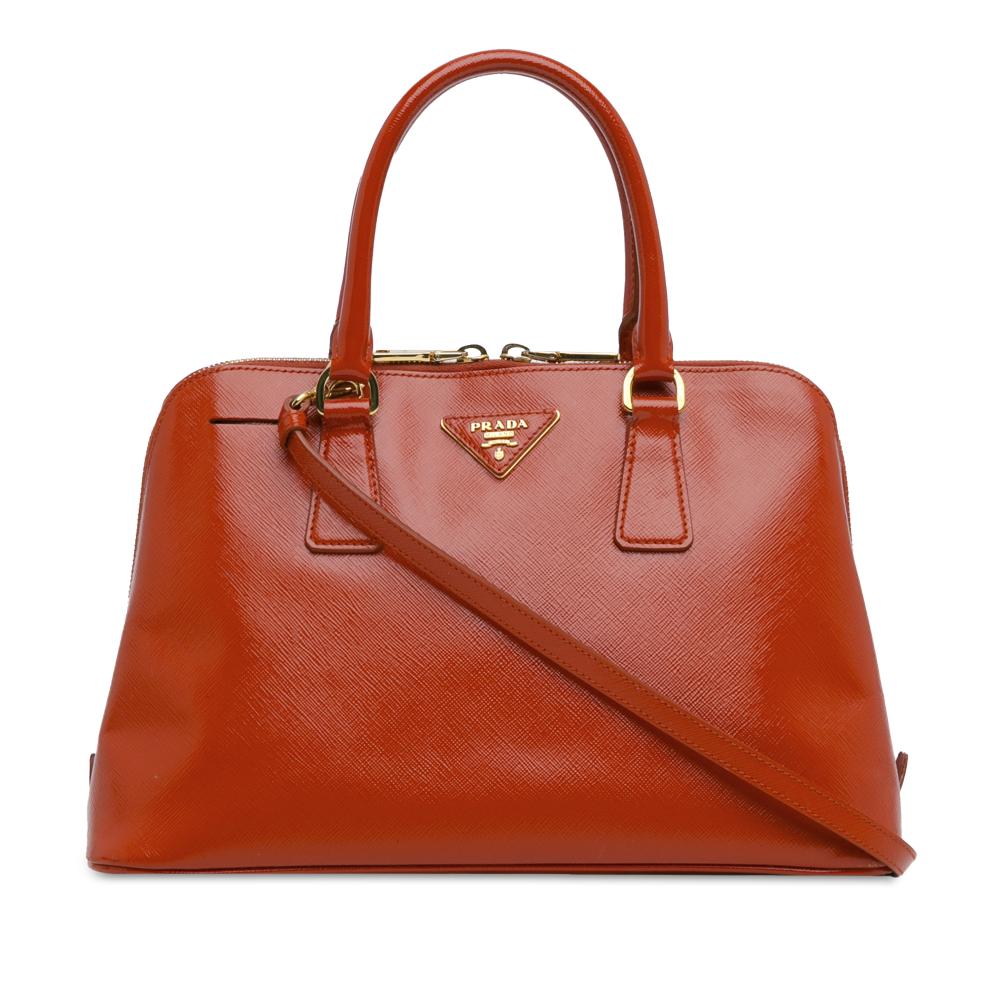 Prada AB Prada Red Saffiano Leather Medium Vernice Promenade Italy