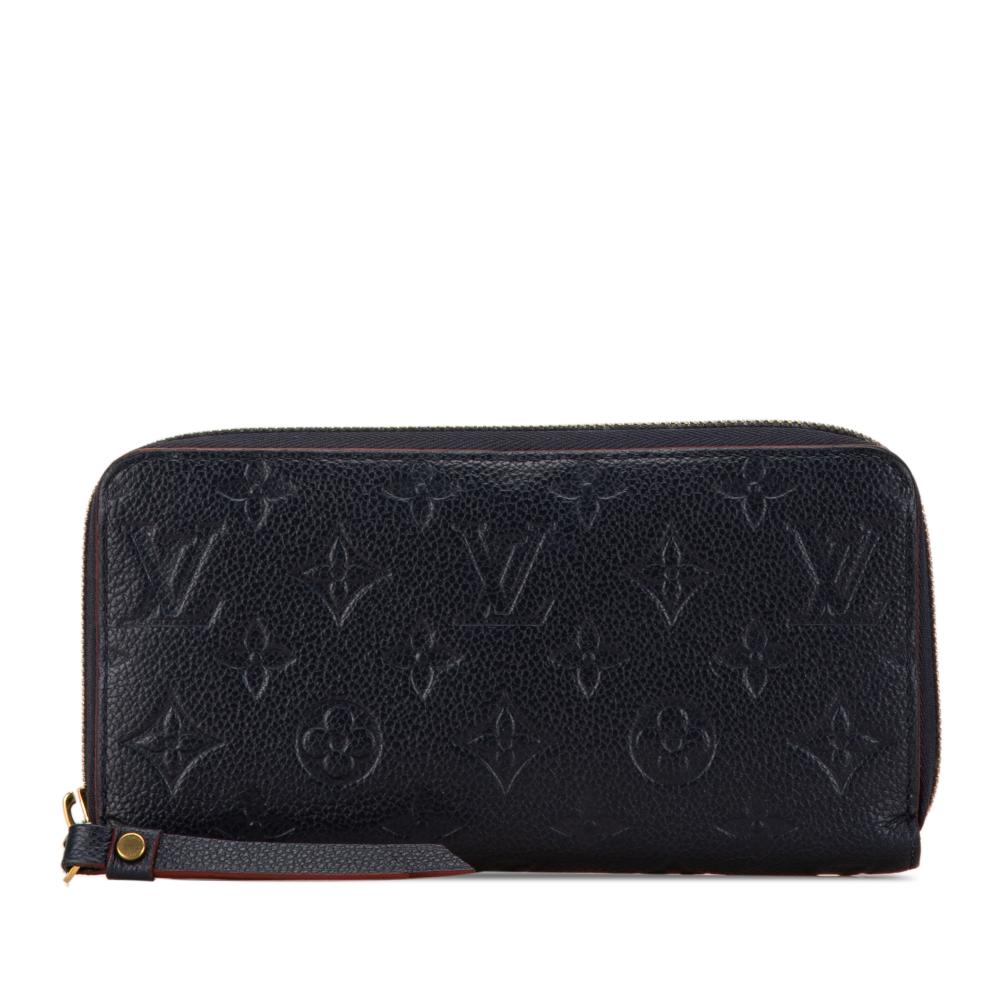 Louis Vuitton AB Louis Vuitton Blue Navy Monogram Empreinte Leather Zippy Long Wallet France