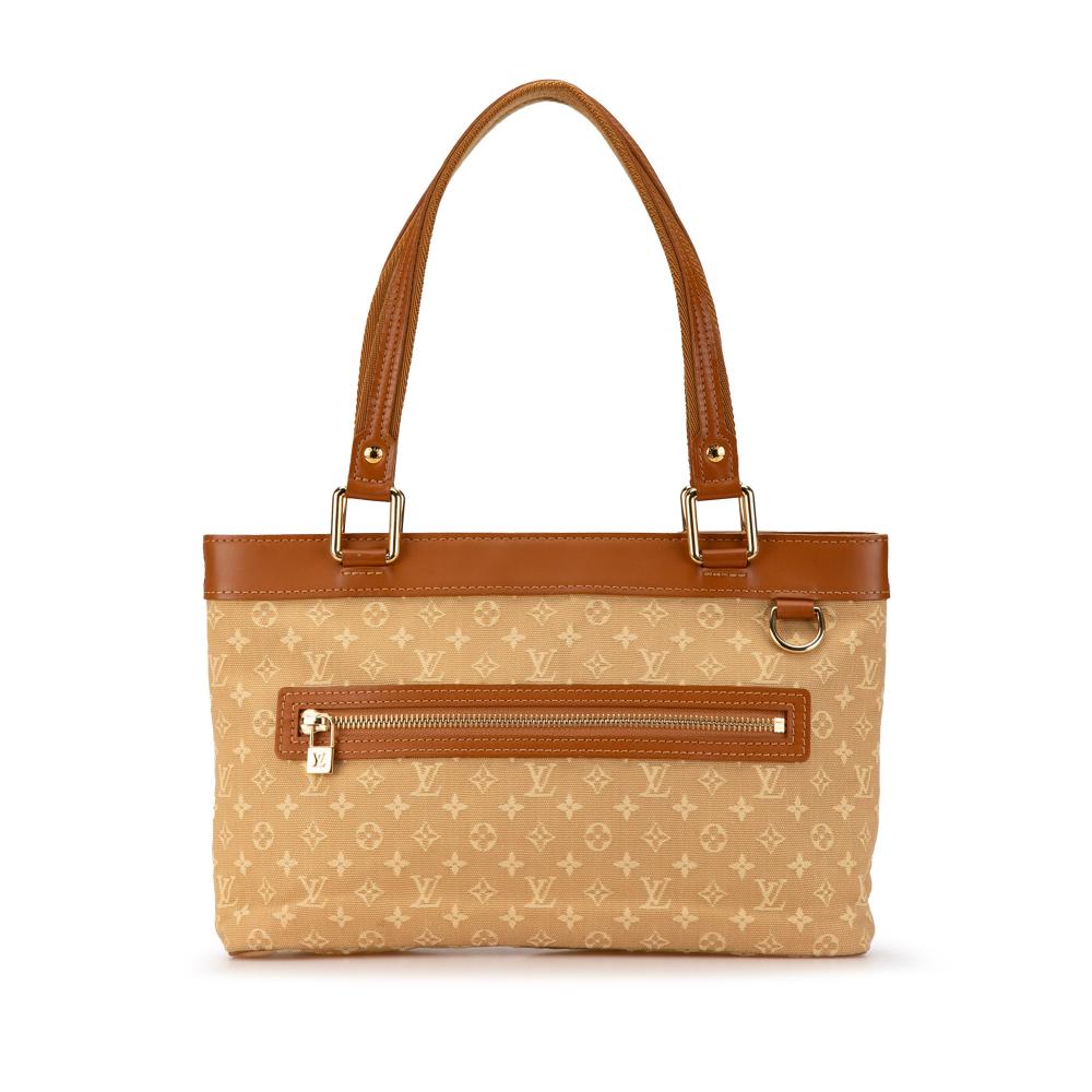 Louis Vuitton B Louis Vuitton Brown Light Brown Canvas Fabric Monogram Mini Lin Lucille PM France