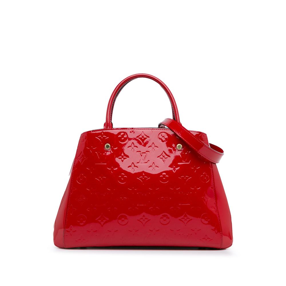 Louis Vuitton B Louis Vuitton Red Vernis Leather Leather Monogram Vernis Montaigne MM Spain