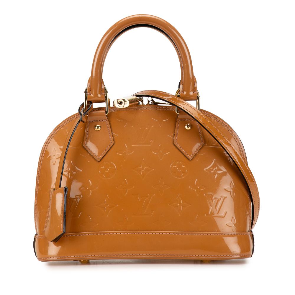 Louis Vuitton B Louis Vuitton Brown Camel Vernis Leather Leather Monogram Vernis Alma BB France