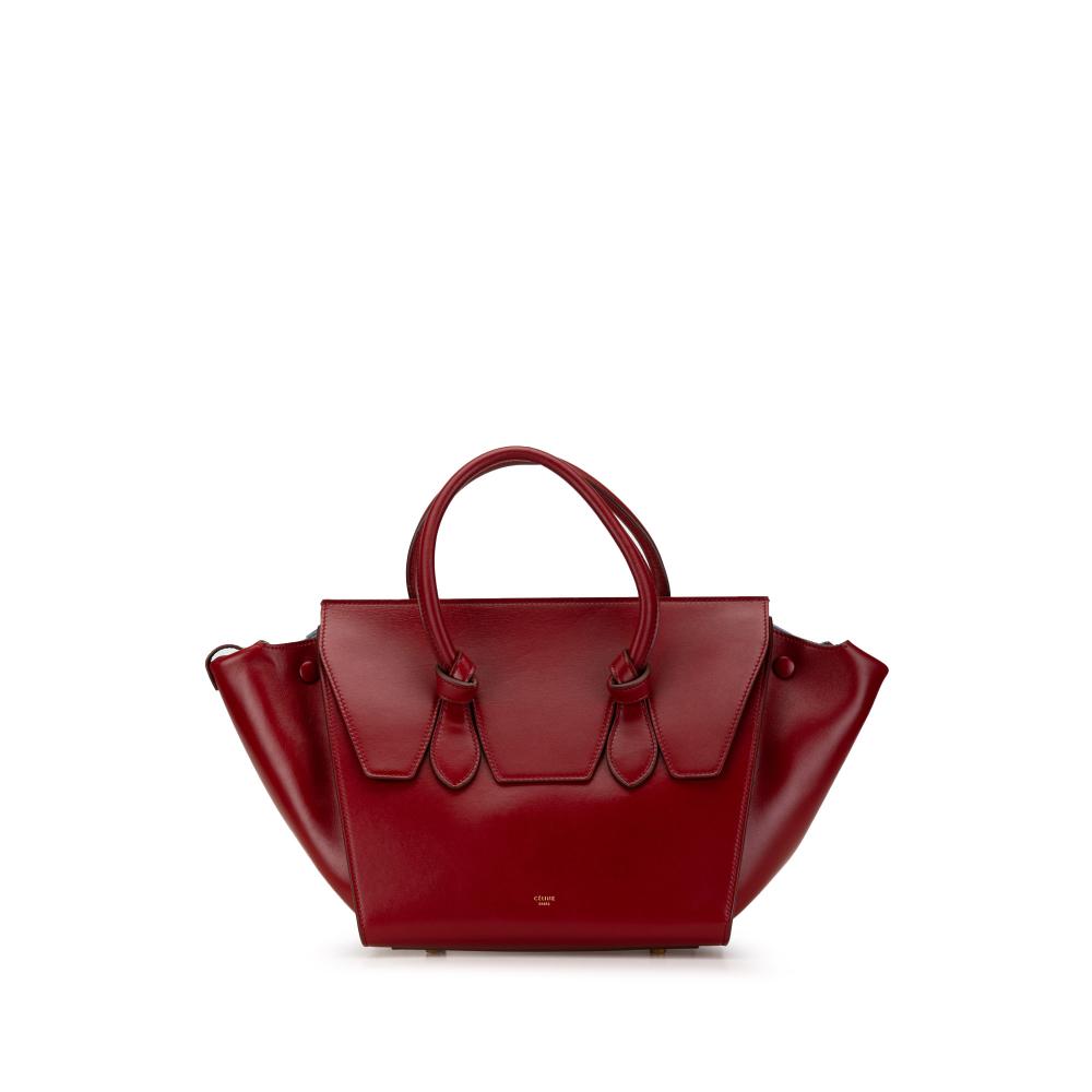 Celine B Celine Red Calf Leather Small Tie Tote Italy