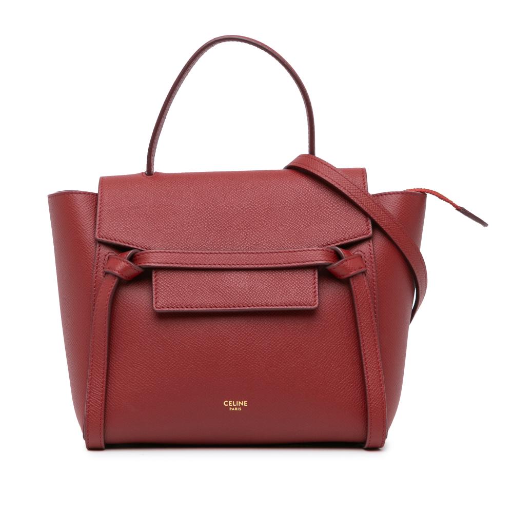 Celine AB Celine Red Calf Leather Nano Belt Satchel Italy