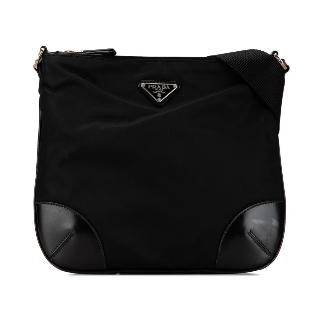 Prada B Prada Black Nylon Fabric Tessuto Crossbody Italy