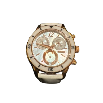 Balmain Rose gold and leather strap