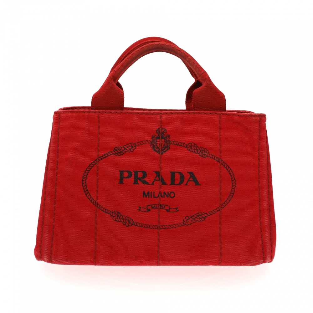 Prada Canapa Handbag in Red Fabric