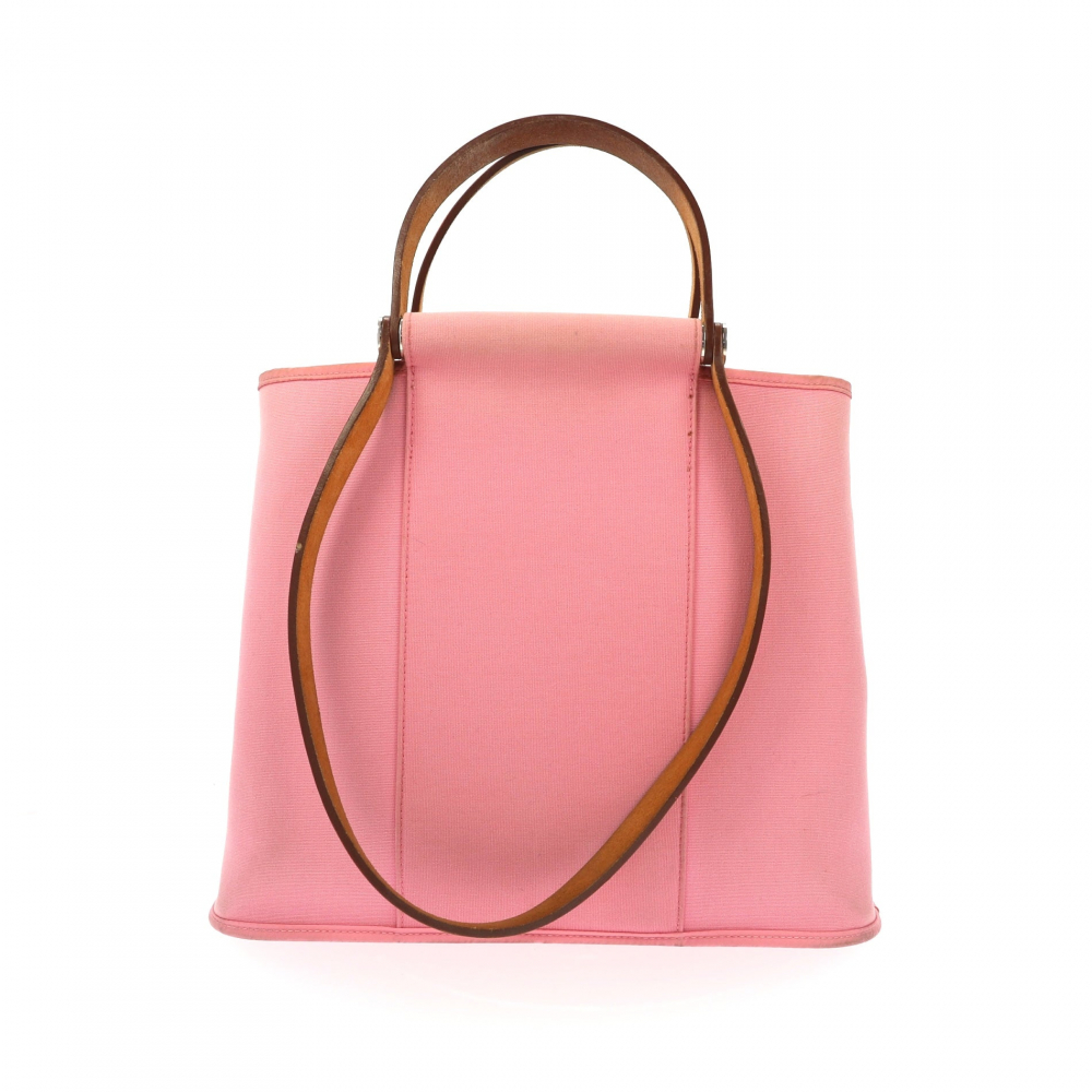 Hermès Cabag Handtasche aus rosa Stoff