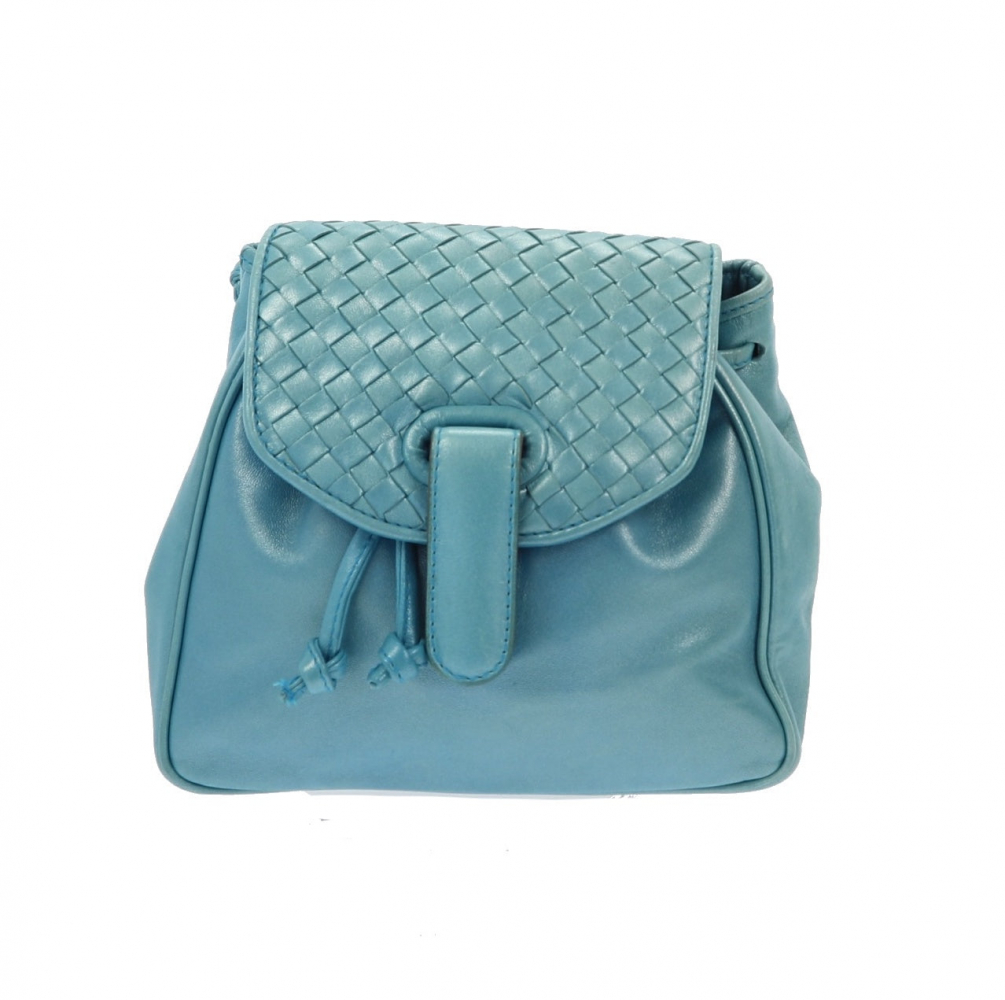 Bottega Veneta Backpack in Blue Leather