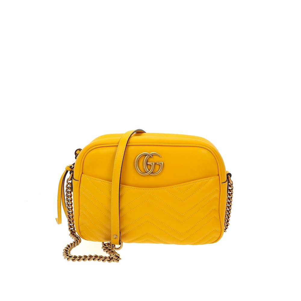 Gucci Marmont Shoulder Bag in Yellow Leather