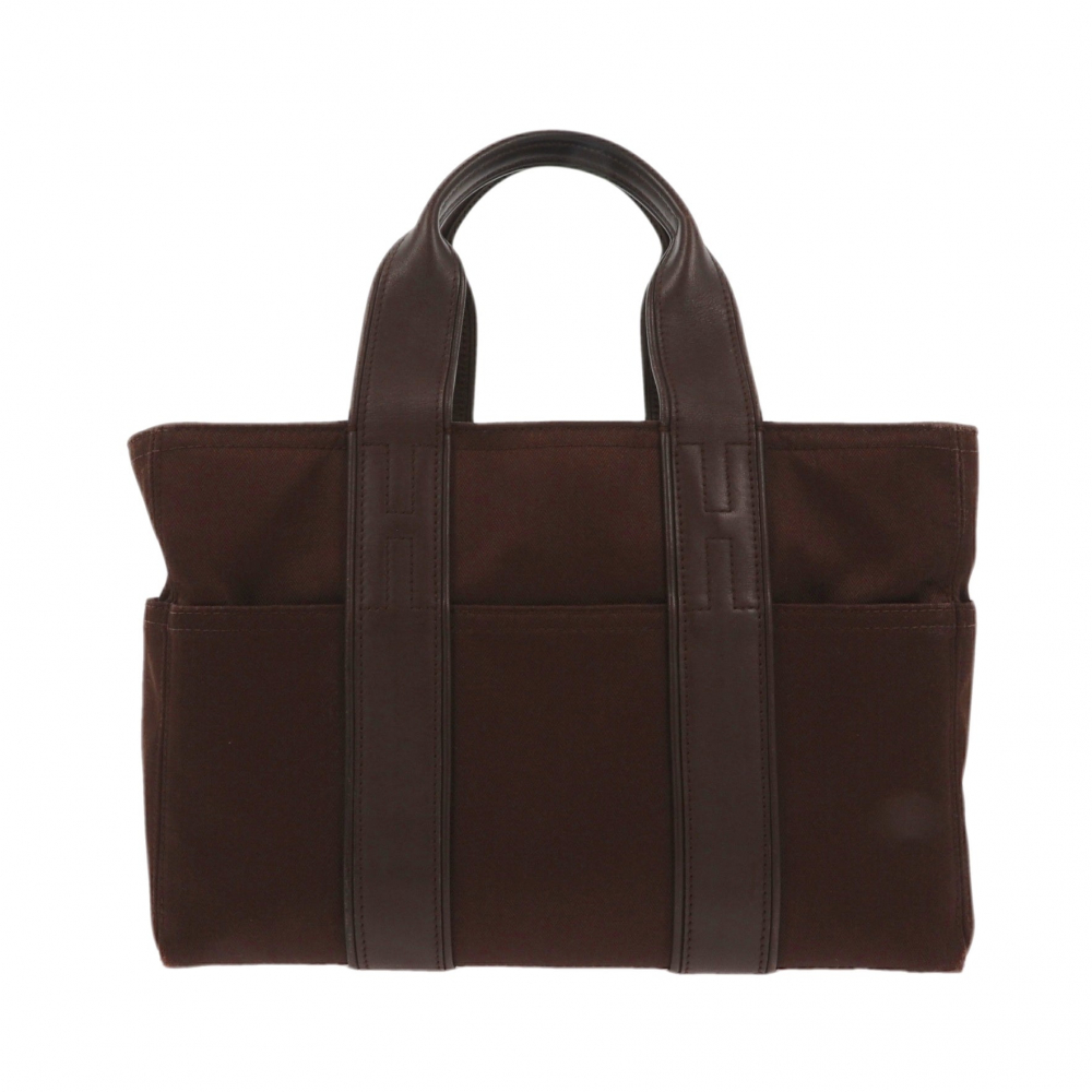 Hermès Sac à main Hermès en tissu marron