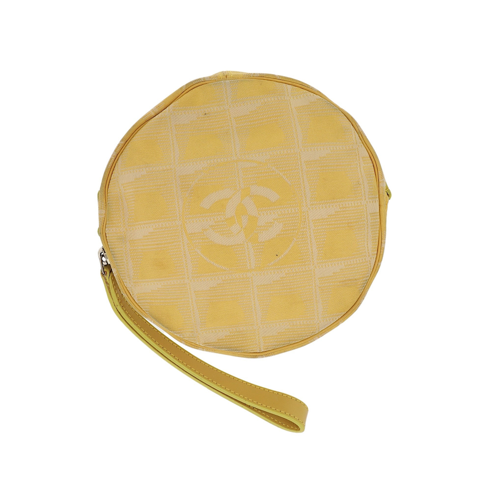 Chanel Pochette Chanel en tissu jaune