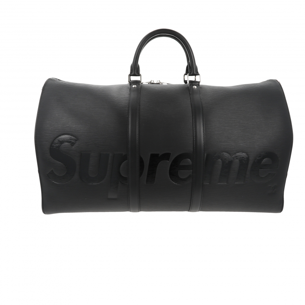 Louis Vuitton X Supreme Black Epi Keepall 55 Travel Bag