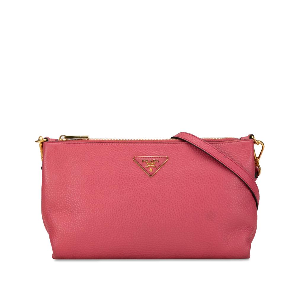 Prada B Prada Pink Calf Leather Vitello Daino Crossbody Bag Italy