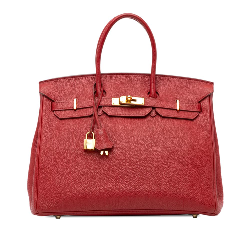 Hermès AB Hermès Red Calf Leather Togo Birkin Retourne 35 France