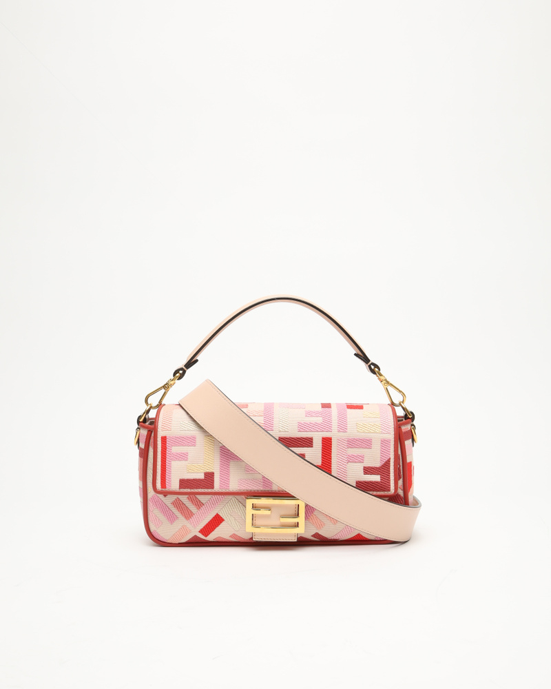 Fendi FF Embroidered Baguette Bag