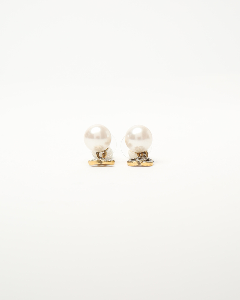 Chanel Rhinestones and Pearl Earrings