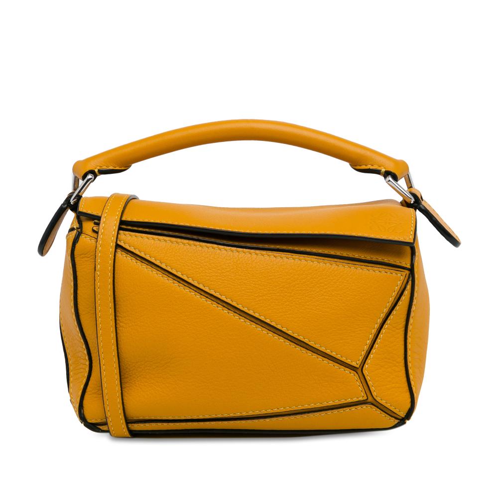 Loewe AB LOEWE Yellow Calf Leather Mini Puzzle Satchel Spain