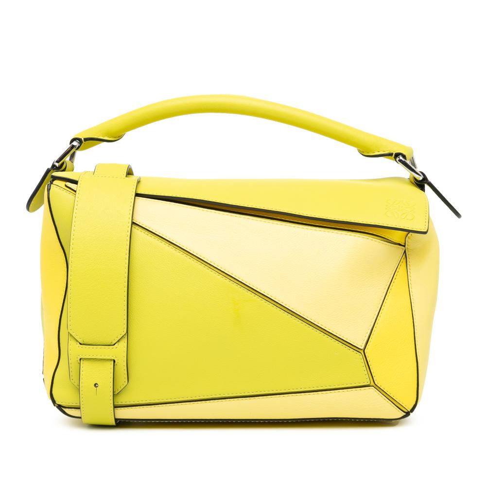 Loewe AB LOEWE Yellow Calf Leather Medium Puzzle Bag Spain