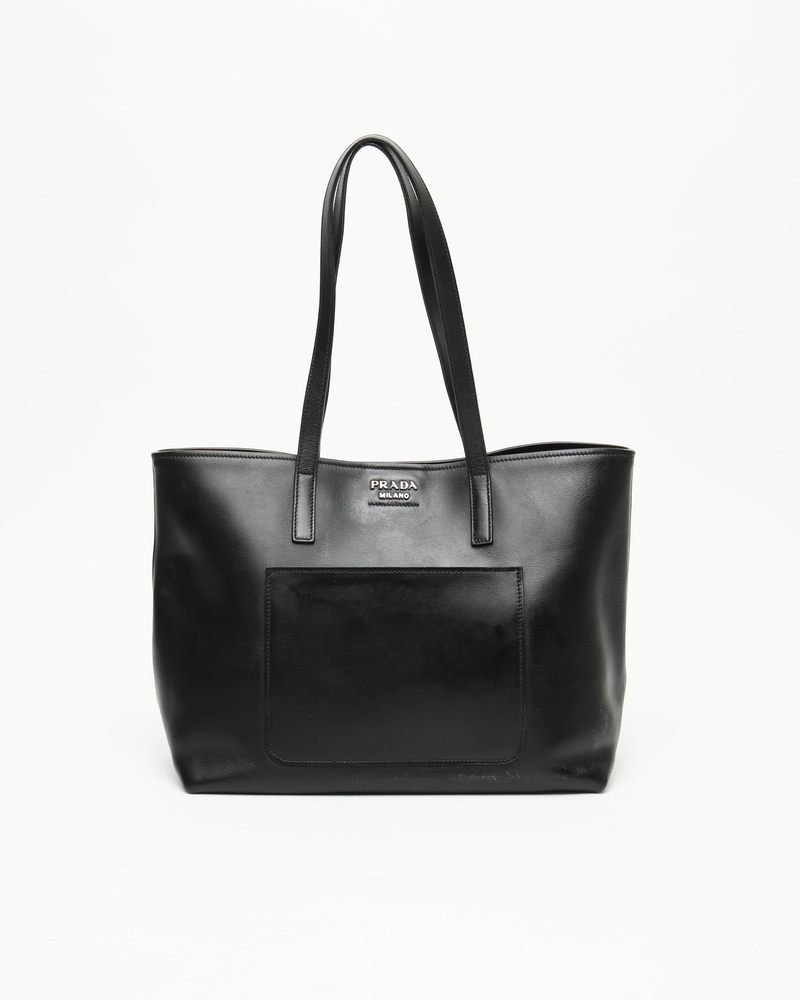 Prada City Calf Pocket Shopping Tote