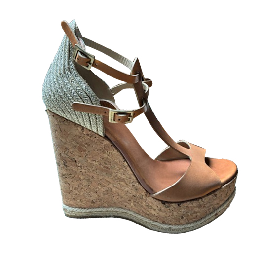 Jimmy Choo Cork and Leather Wedges