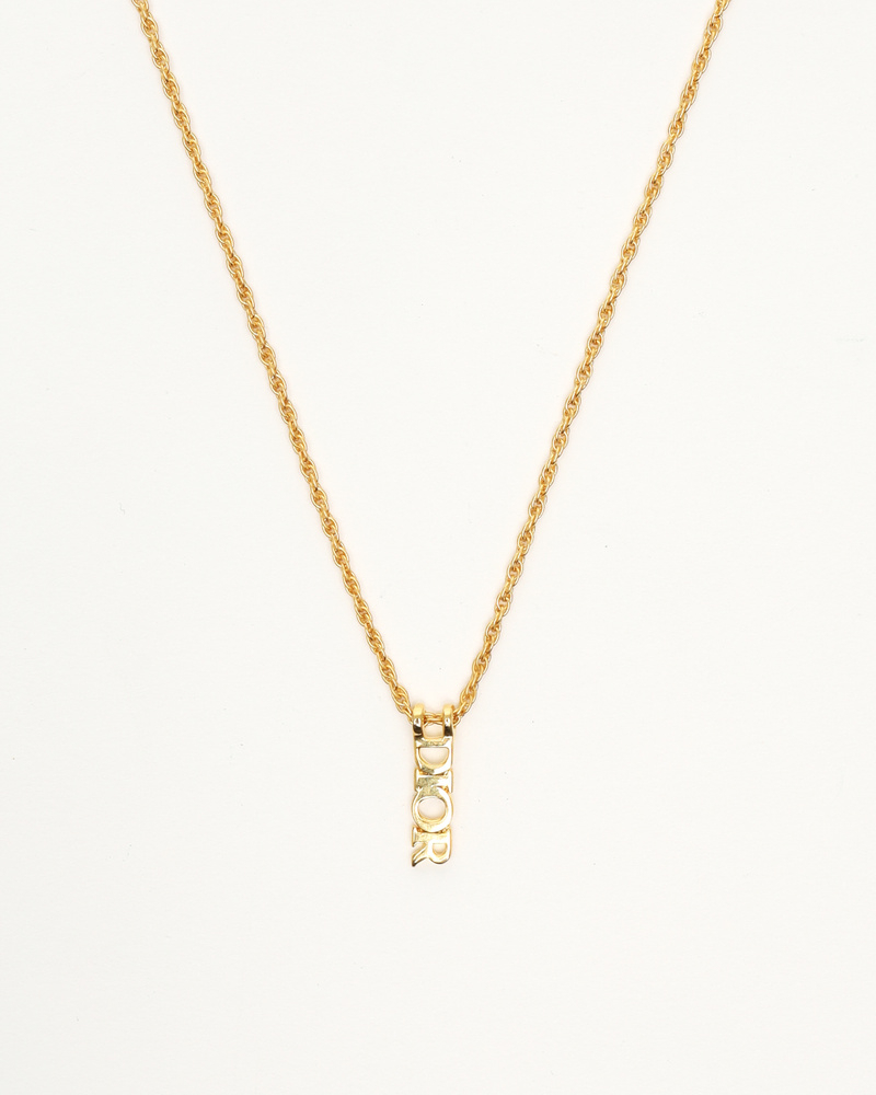 Christian Dior Plate Logo Necklace