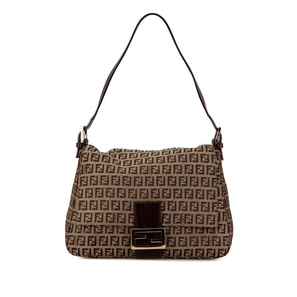 Fendi B Fendi Brown Light Brown Canvas Fabric Zucchino Mamma Forever Italy