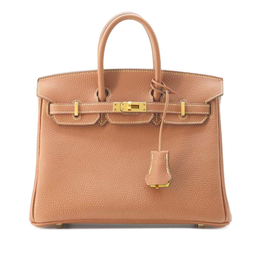 Hermès AB Hermès Brown Calf Leather Special Order Togo Verso Birkin Retourne 25 France