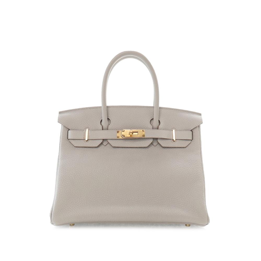 Hermès AB Hermès Gray Light Gray Calf Leather Clemence Birkin Retourne 30 France