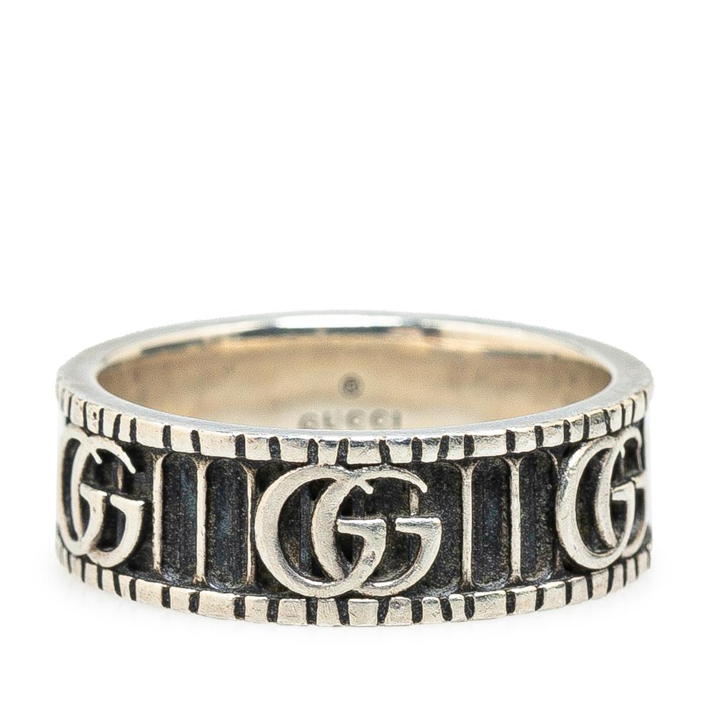 Gucci AB Gucci Silver SV925 / Sterling Silver Metal Sterling Silver GG Marmont Ring Italy