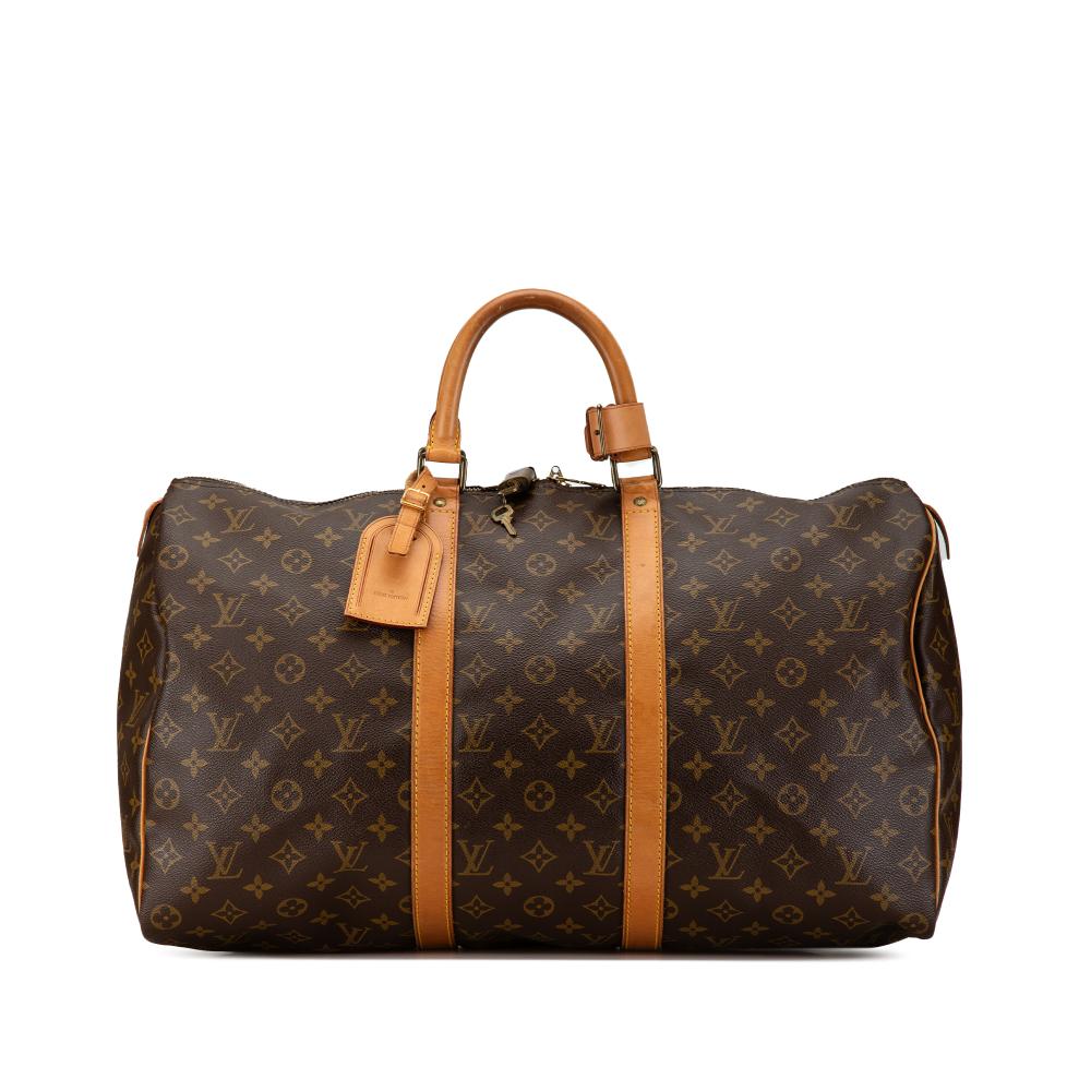 Louis Vuitton B Louis Vuitton Brown Monogram Canvas Canvas Monogram Keepall 50 France