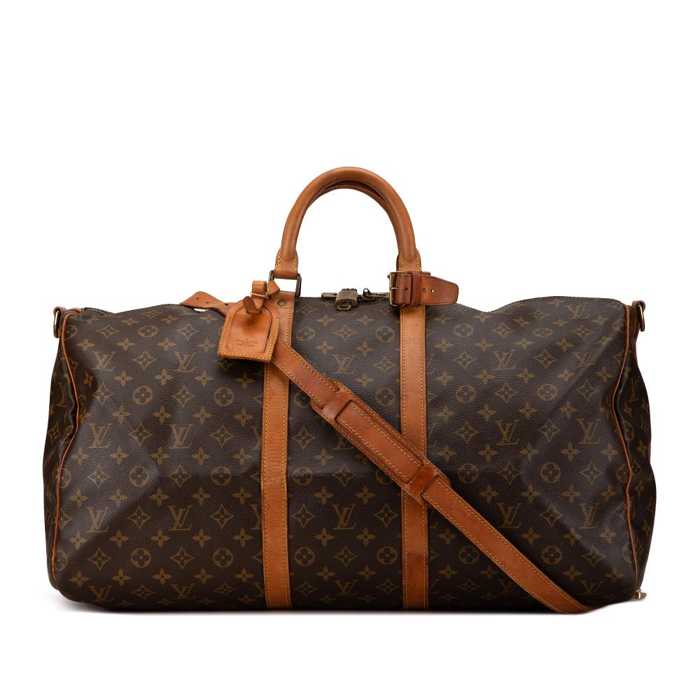 Louis Vuitton B Louis Vuitton Brown Monogram Canvas Canvas Monogram Keepall Bandouliere 55 France