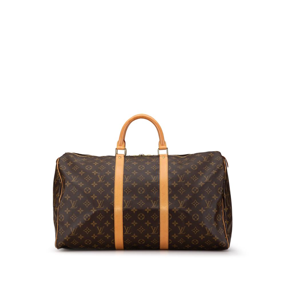 Louis Vuitton B Louis Vuitton Brown Monogram Canvas Canvas Monogram Keepall 50 France