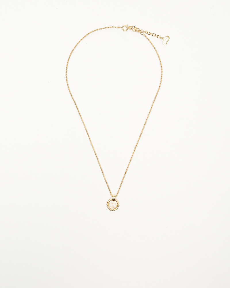 Christian Dior Twist Ring Logo Necklace