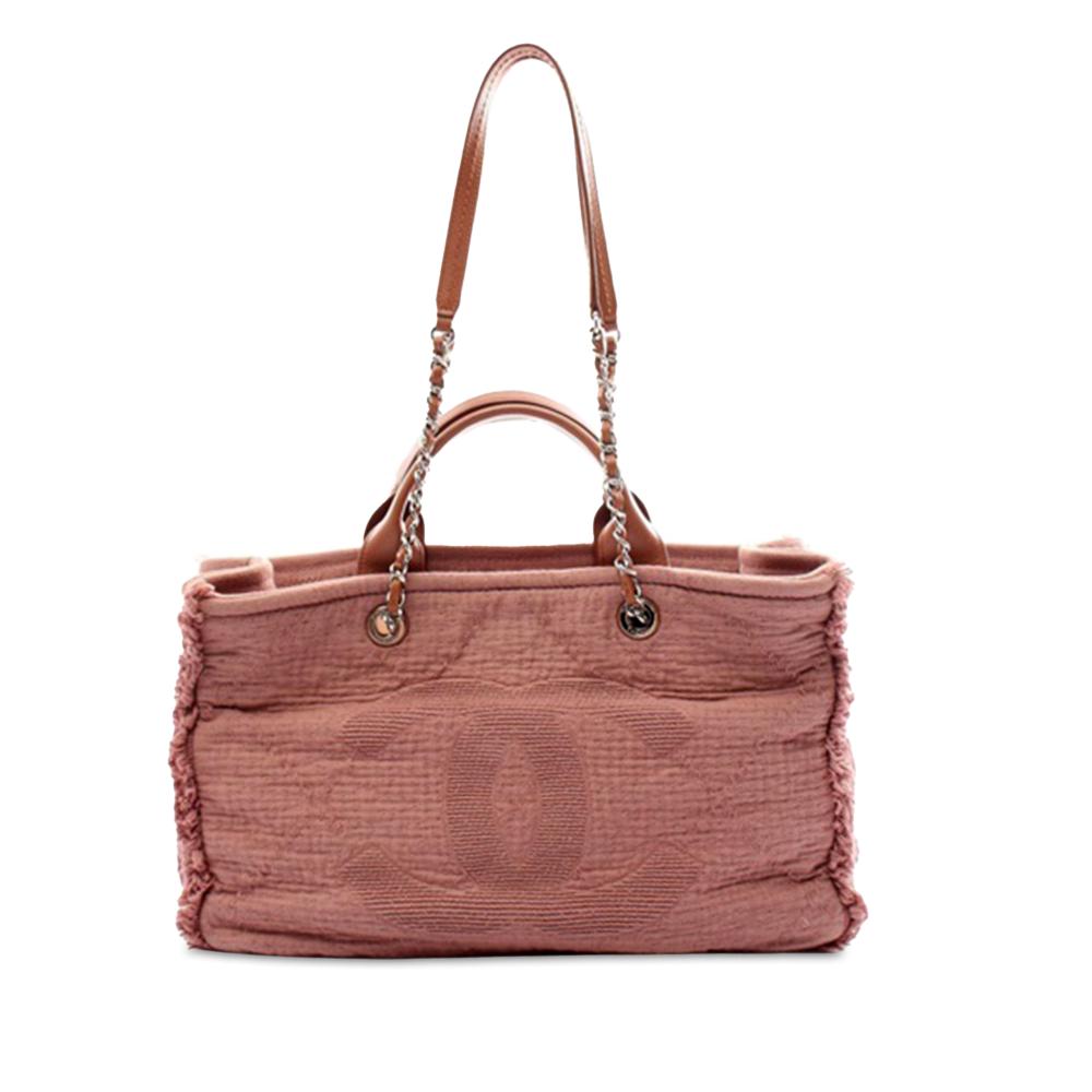 Chanel B Chanel Pink Canvas Fabric Medium Double Face Satchel Italy