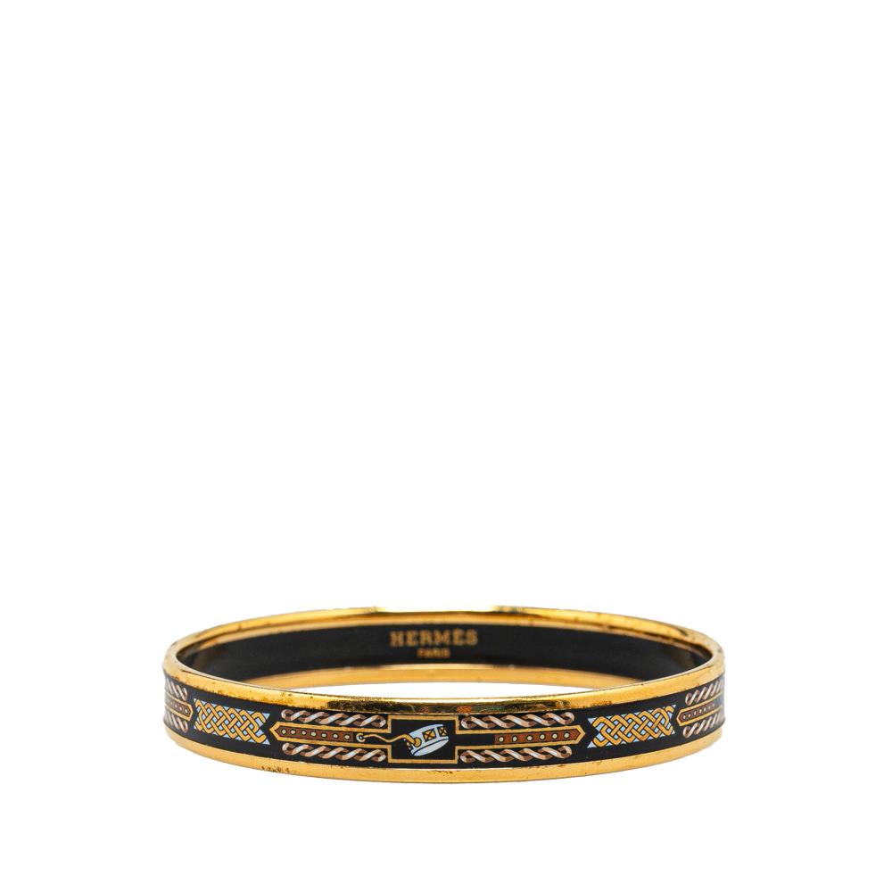 Hermès AB Hermès Black Enamel Other Narrow Cloisonne Bangle 65 Austria