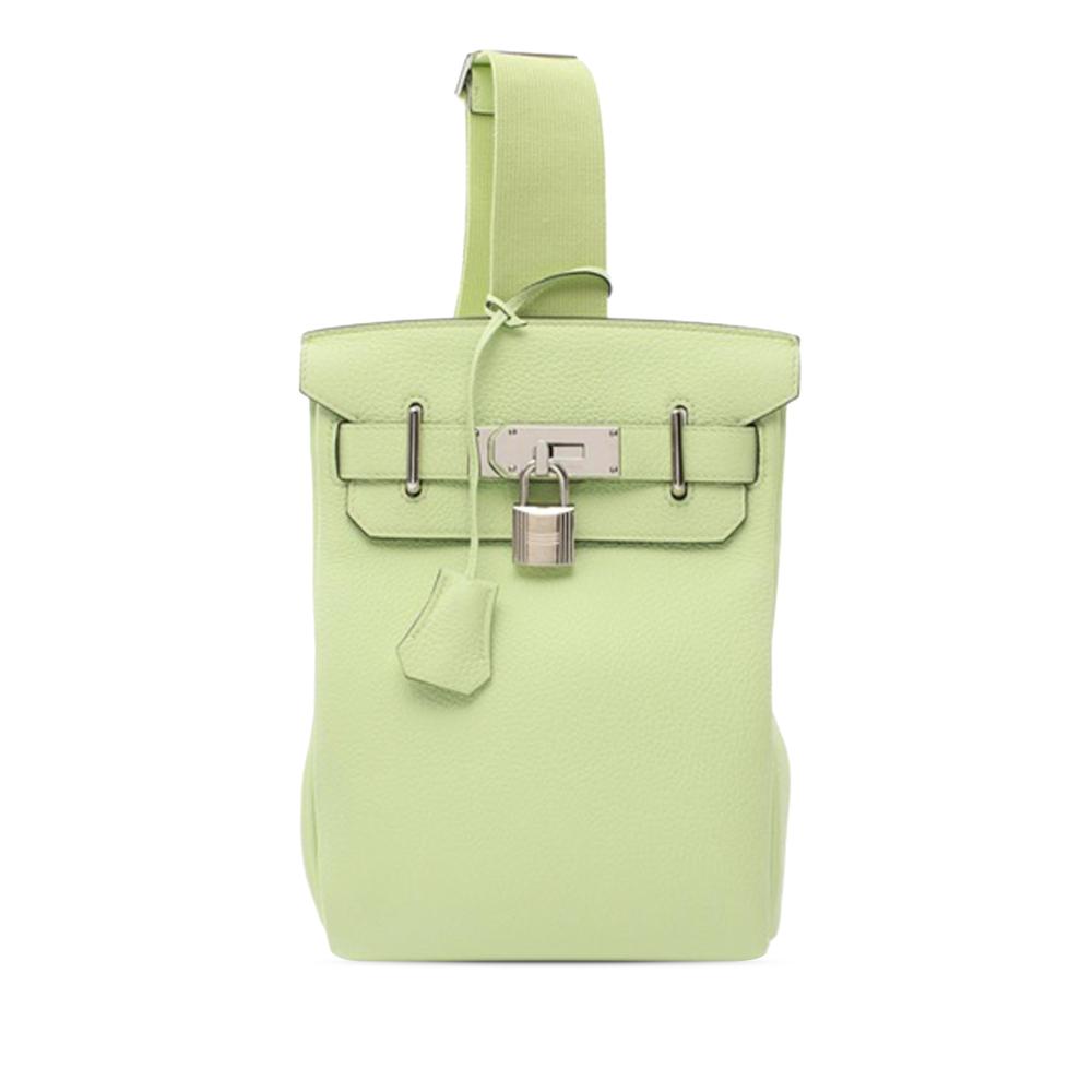 Hermès AB Hermès Green Light Green Calf Leather Togo Kelly Hac A Dos PM France