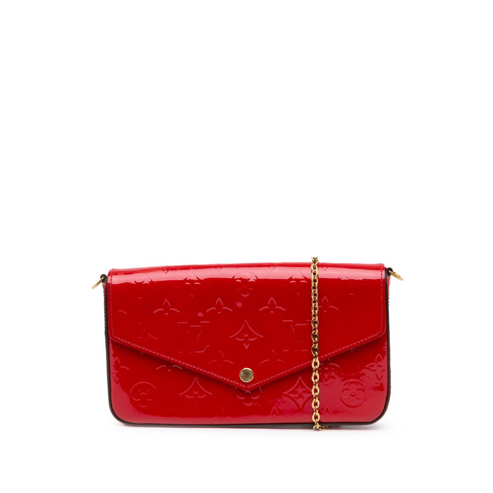 Louis Vuitton B Louis Vuitton Red Vernis Leather Leather Monogram Vernis Pochette Felicie France