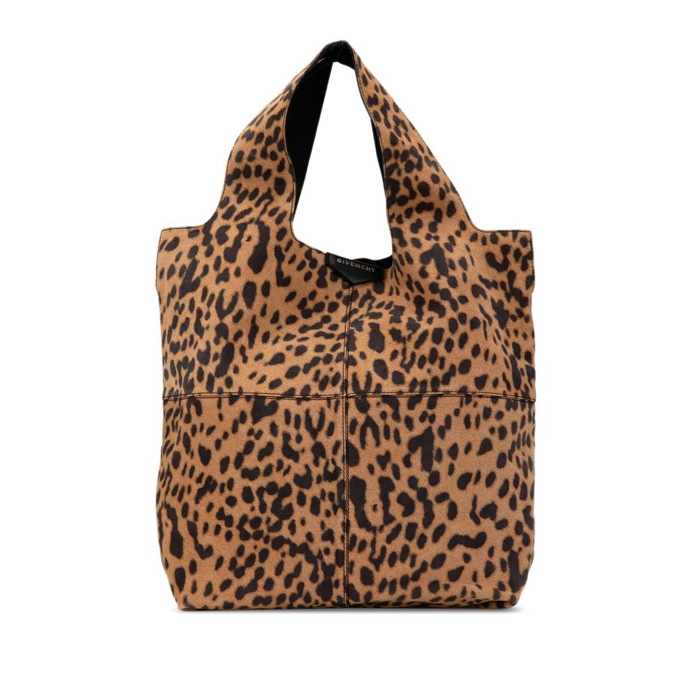 Givenchy B Givenchy Brown Suede Leather Leopard Print George V Tote Hungary