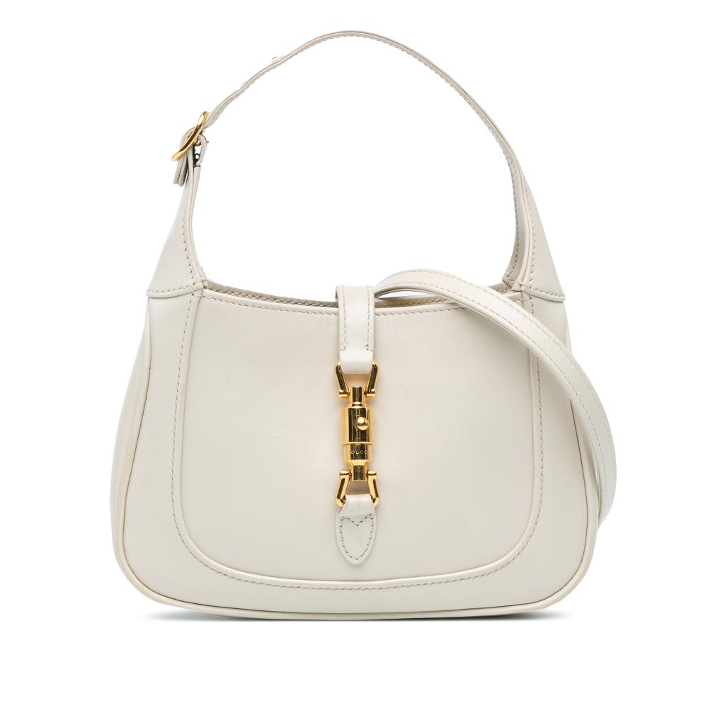 Gucci AB Gucci White Calf Leather Mini Jackie 1961 Italy